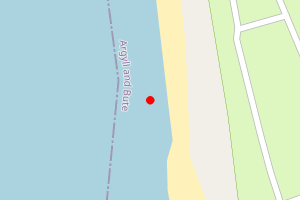 Map showing North Ledaig Beach