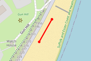 Map showing Southwold - The Denes