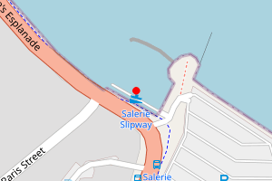 Map showing La Salerie Harbour - Red Lion