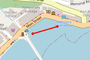 Map showing Tobermory Beach