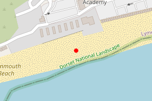 Map showing Monmouth Beach Lyme Regis