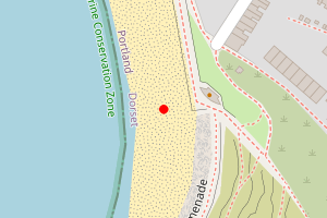 Map showing Chesil Cove Shore