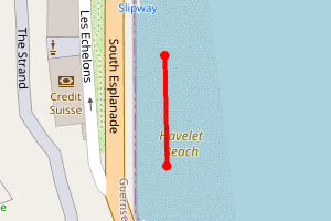 Map showing Havelet Bay