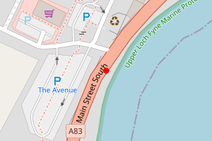 Map showing Newton Bay, Inveraray