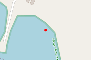 Map showing Leckmelm Beach