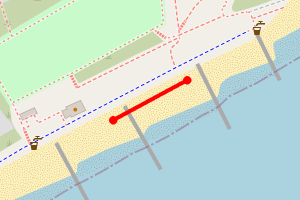Map showing Friars Cliff Beach