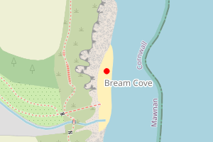 Map showing Bream Cove