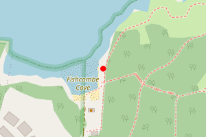 Map showing Fishcombe Cove