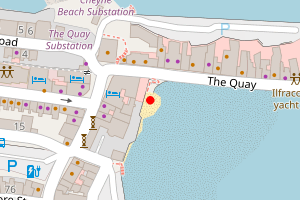 Map showing Ilfracombe, Harbour Beach