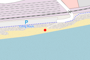 Map showing Long Rock Beach (Mounts Bay)