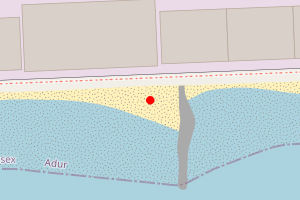 Map showing Southwick Beach