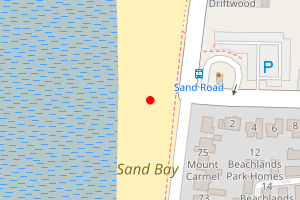 A map showing the Sand Bay beach stretch plotted on it