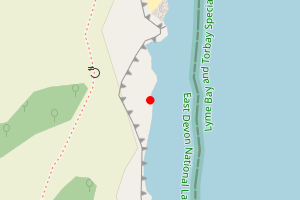 Map showing Ponds'l Beach